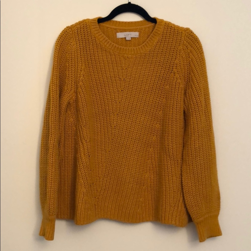 LOFT mustard knit sweater